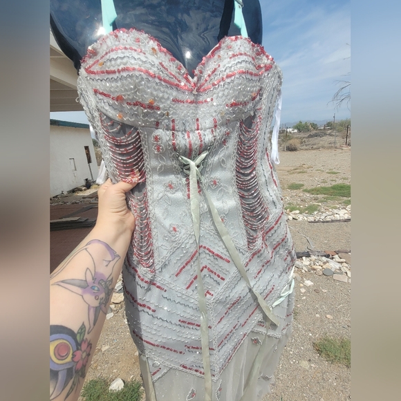 Tiffany's Designs baby blue beaded gown size 8 - Picture 12 of 14